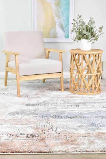 Urban Chic Orange Rust Blue Tapestry Rug