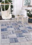 Cabana Squares Indoor/Outdoor Blue Rug