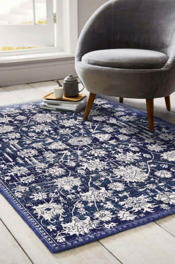 Viera Modern Distressed Ziegler Navy