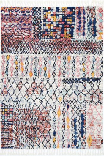 Pandora Boho Moroccan Fes Silver Pink Rug