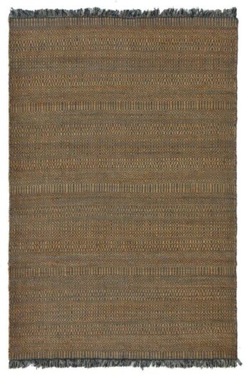 Edge Tribal Jute Natural Navy Floor Rug