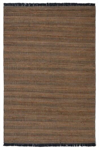Edge Tribal Jute Natural Black Floor Rug