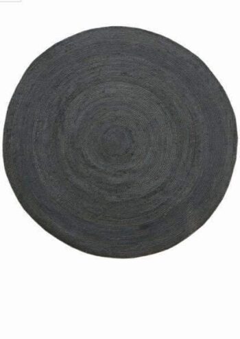 Aardvark Basket Weave Jute Round Blue Rug