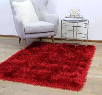 Alexa Super Soft Shag Red Rug