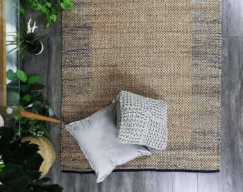 Arlo Blue Border Jute Rug