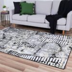 Ascot Black and Cream Patterned Rug