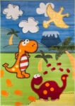 Bambino Kids 628 Baby Dino Green Rug