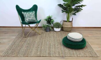 Calypso Black Jute Diamonds Flat Weave Rug