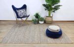 Calypso Navy Jute Diamonds Flat Weave Rug