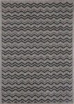 Capella Beige and Black Geometric Chevron Patterned Ikat Rug