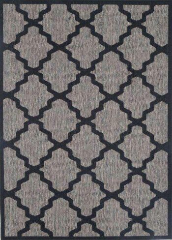 Capella Beige and Black Geometric Rug