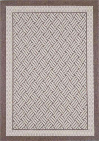 Capella Beige Geometric Ikat Bordered Rug