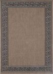 Capella Brown Beige Bordered Patterned Rug