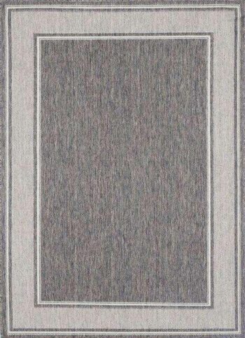 Capella Brown Beige Outdoor Bordered Rug