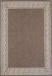 Capella Brown Bordered Patterned Rug
