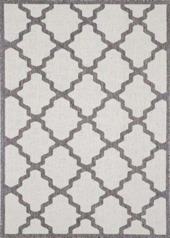 Capella Cream and Grey Geometric Rug