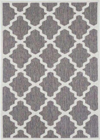 Capella Grey and Cream Geometric Rug