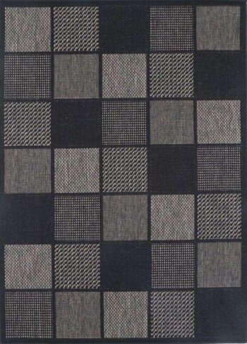 Capella Grey Square Shape Patterned Ikat Rug