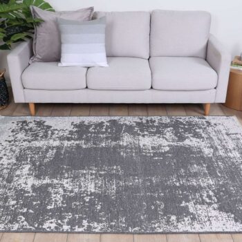 Century Abstract Fully Reversible Rug Grey