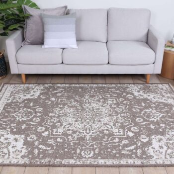 Century Motif Fully Reversible Rug Beige