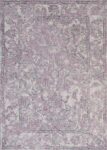 Classic Whimsical Boarder Lilac Distressed Rug