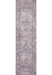 Classic Whimsical Boarder Lilac Distressed Runner Rug