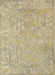 Classic Whimsical Boarder Mustard Distressed Rug