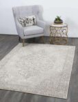 Classic Whimsical Medallion Beige Distressed Rug