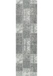 Classic Whimsical Patchwork Grey Distressed Runner Rug