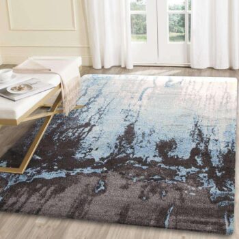 Divinity Abstract Blue Modern Rug