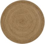 Dot Plain Jute Round Natural Rug