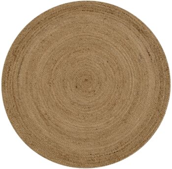 Dot Plain Jute Round Natural Rug