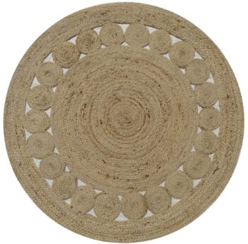 Dot Rose Jute Round Bleach Rug