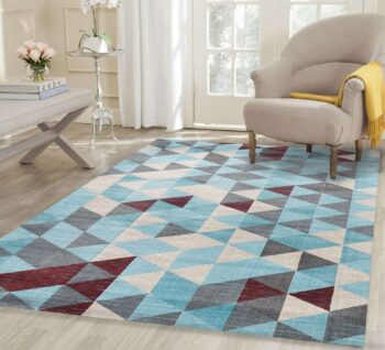 Dreamscape Blue and Multi Geometric Rug