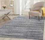 Dreamscape Grey Stripes Silk Design Rug