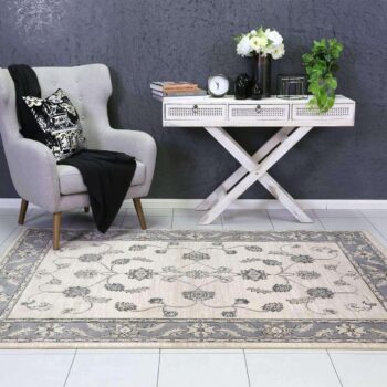 Eden Cream and Grey Traditional Rug