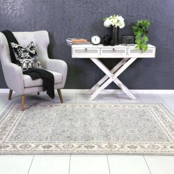 Eden Grey and Cream Traditional Boarder Rug