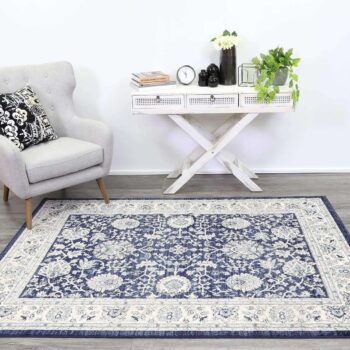 Eden Navy Blue Ziegler Ikat Traditional  Rug