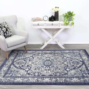 Eden Navy Transistional Traditional Rug
