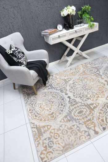 Emory Beige and Grey Distressed Classic Rug