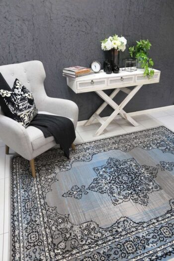 Emory Blue and Grey Modern Classic Rug