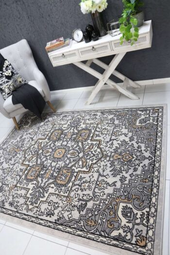 Emory Grey and Beige Distressed Vintage Rug