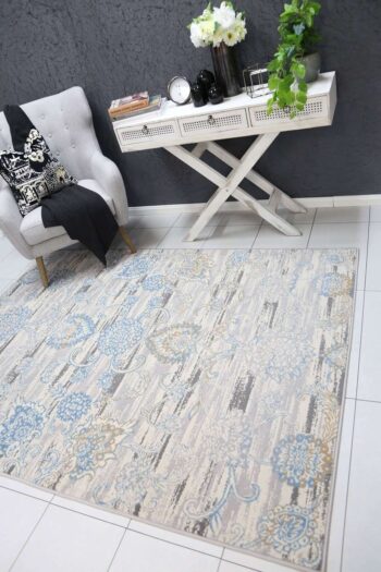 Emory Grey and Blue Transitional Rug