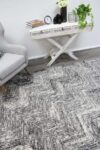 Emory Grey Geometric Zig Zag Patterned Rug
