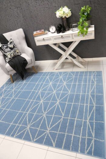 Emory Light Blue Modern Moroccan Rug