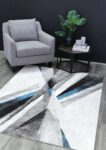 Everly Blue Cross Roads Modern Abstract Rug