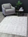 Everly Grey Cream Distressed Modern Rug