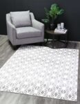 Everly Grey Modern Web Shaped Diamond Shaped Rug