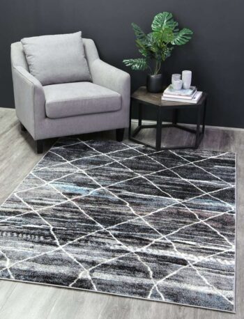 Everly Grey Moroccan Trellis Rug