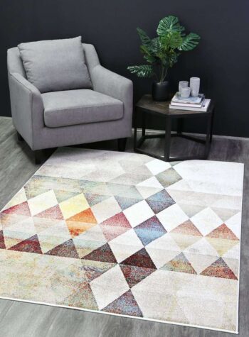 Everly Multi Coloured Tribal Diamond Ikat Rug